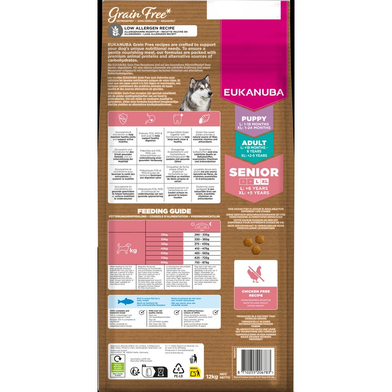 Eukanuba Senior Large Grain Free Ocean Fish 12 kg