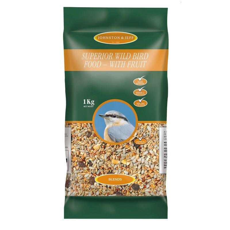Johnston & Jeff Superior Wild Bird with Fruit No Mess 12 x 1kg