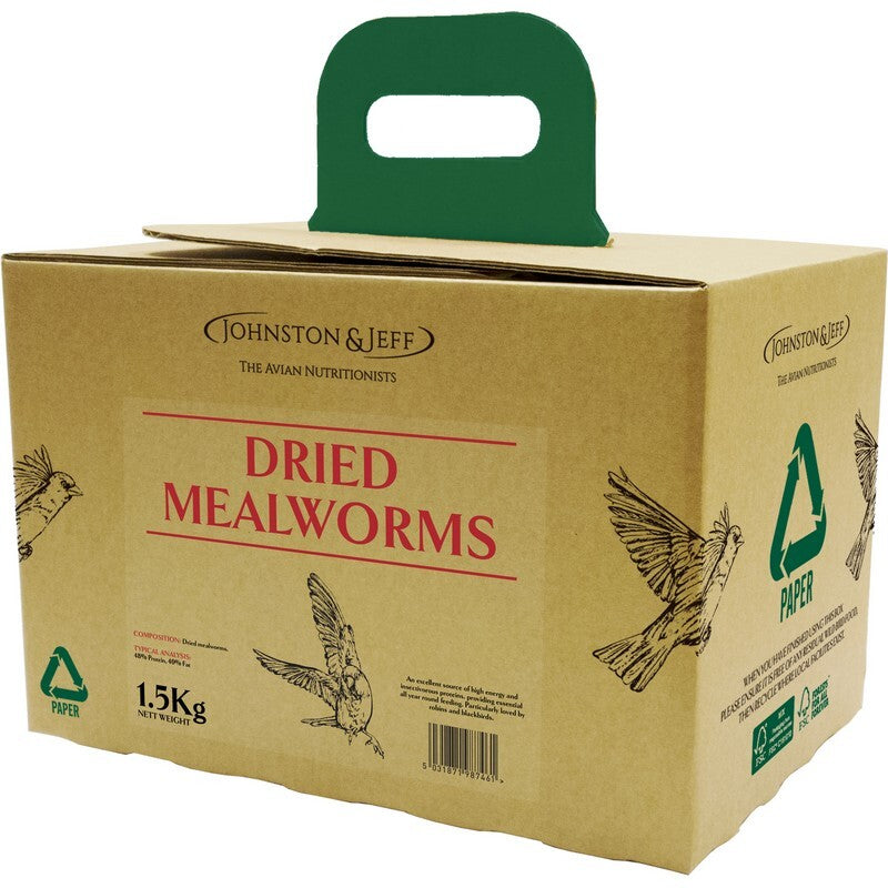 Johnston & Jeff Dried Mealworms in EcoBox 1.5kg