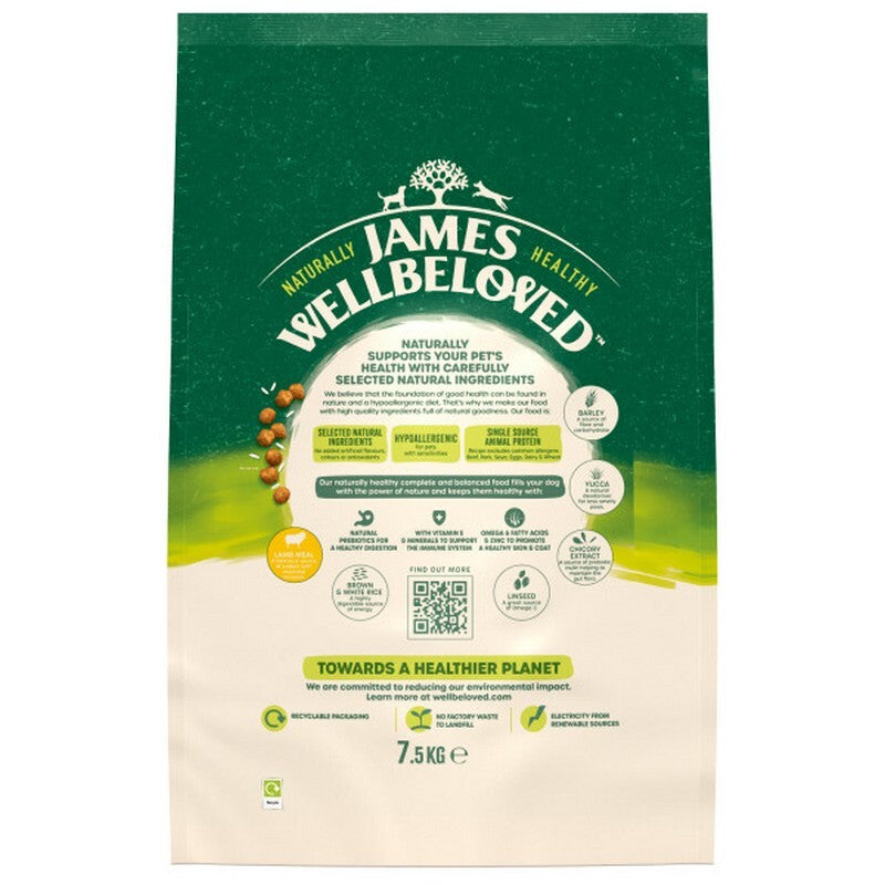 James Wellbeloved Adult Lamb & Rice 7.5kg