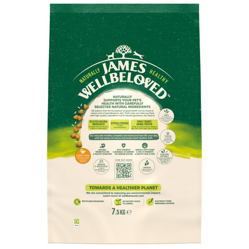 James Wellbeloved Adult Turkey & Rice 7.5kg