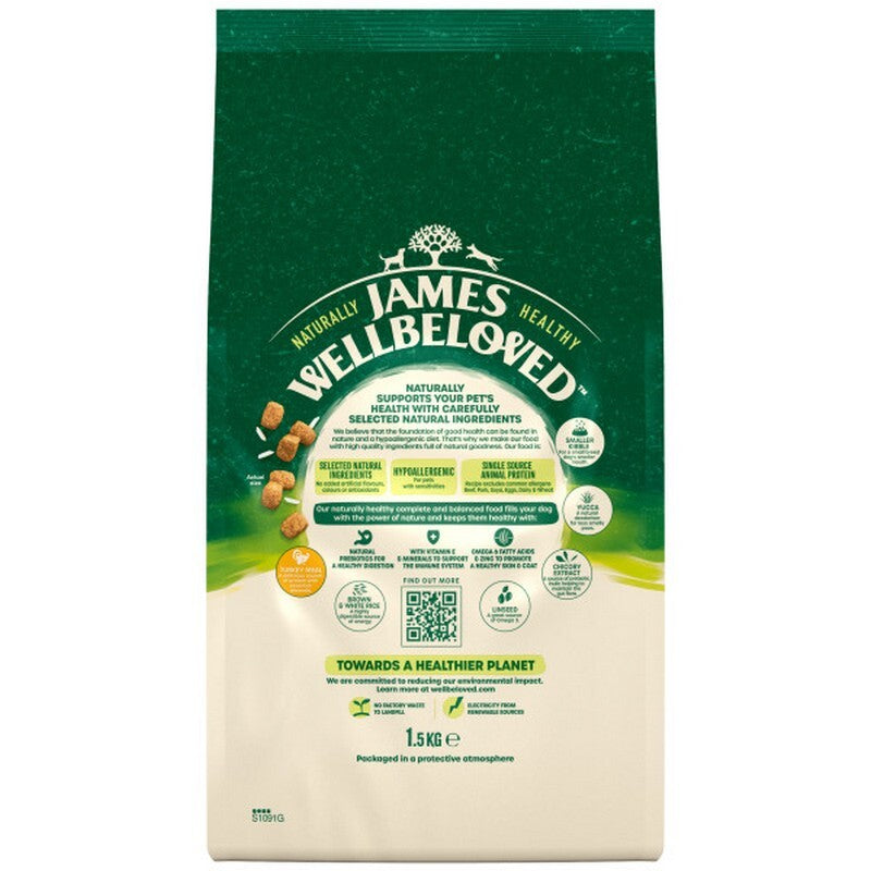 James Wellbeloved Adult Small Breed Turkey & Rice 1.5kg
