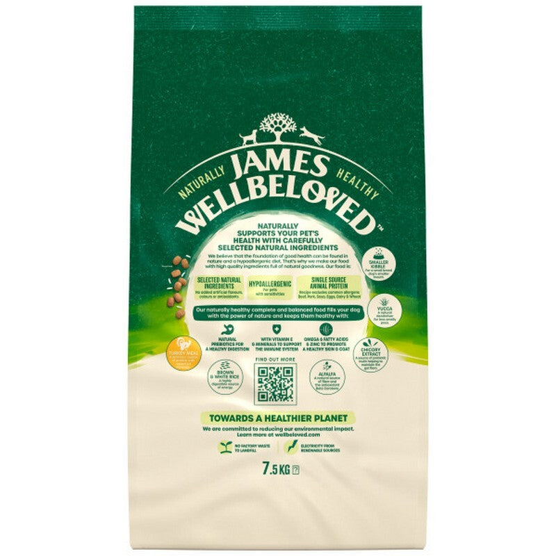 James Wellbeloved Senior Small Breed Turkey & Rice 7.5kg