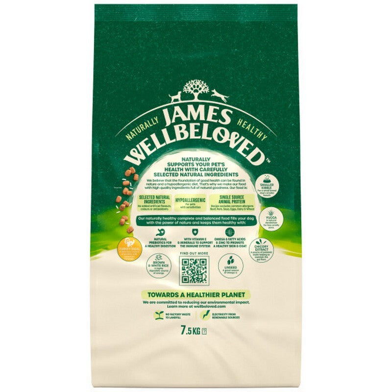 James Wellbeloved Adult Small Breed Turkey & Rice 7.5kg