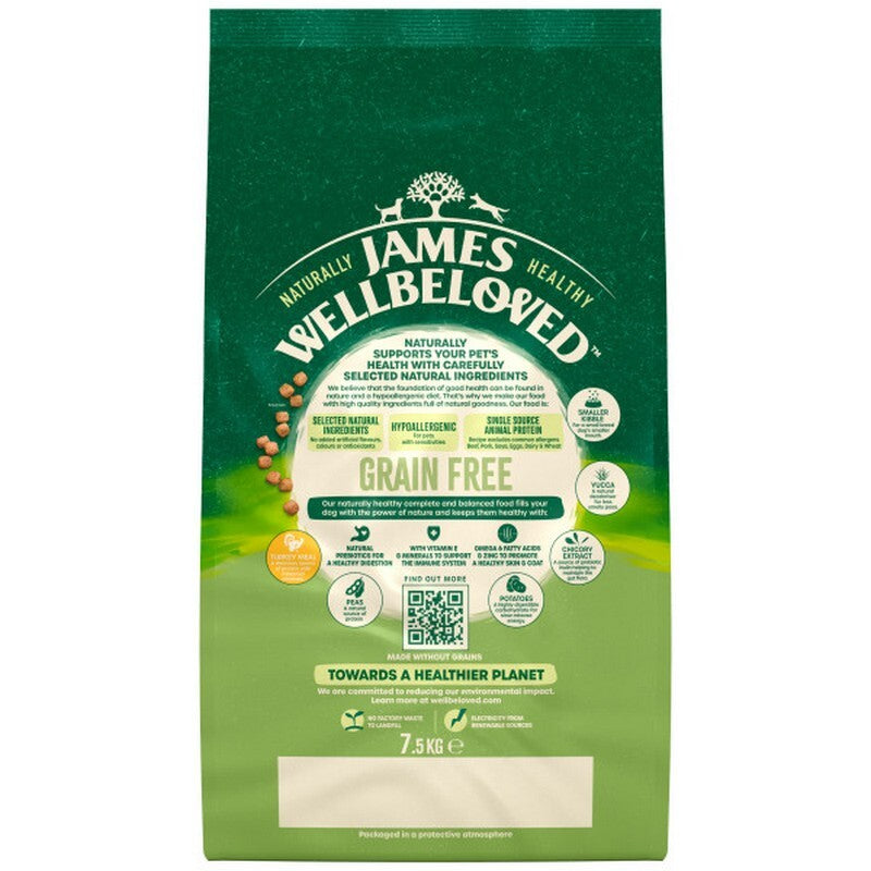 James Wellbeloved Adult Grain Free Small Breed Turkey & Vegetable 7.5kg