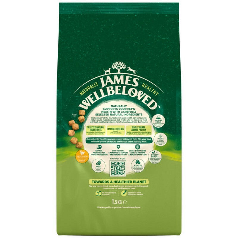 James Wellbeloved Adult Small Breed Grain Free Turkey & Vegetable 1.5kg