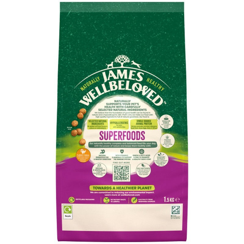 James Wellbeloved Superfoods Puppy/Junior Turkey with Kale & Quinoa 1.5kg