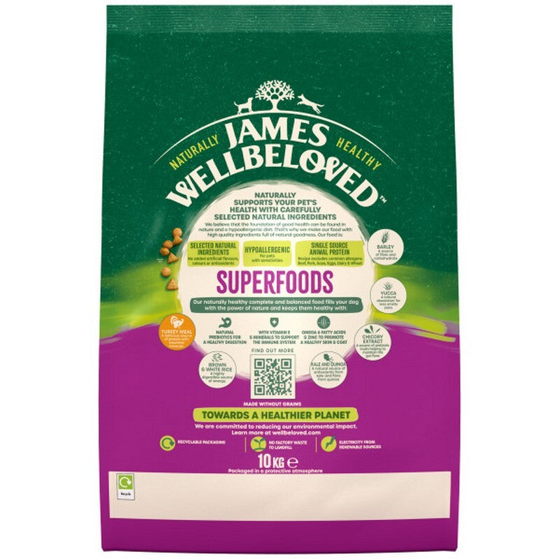 James Wellbeloved Superfoods Adult Turkey with Kale & Quinoa 10kg