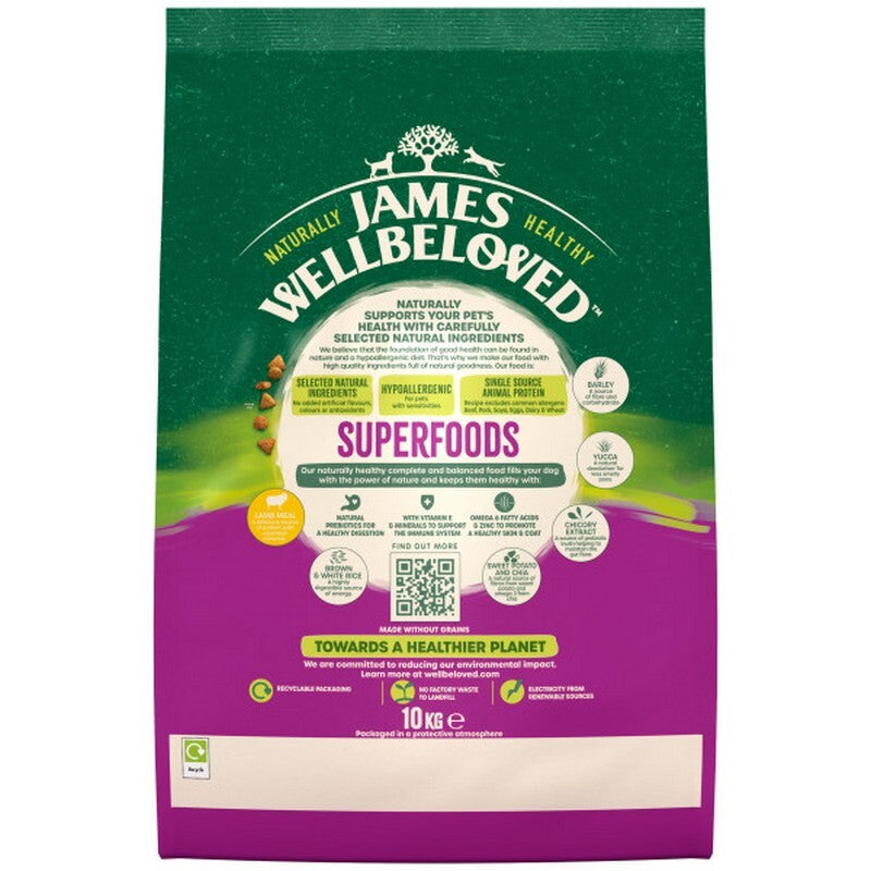 James Wellbeloved Superfoods Adult Lamb with Sweet Potato & Chia 10kg