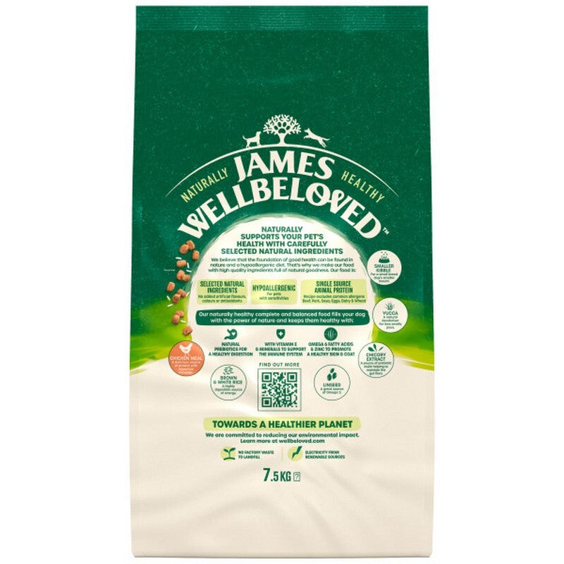 James Wellbeloved Adult Small Breed Chicken & Rice 7.5kg