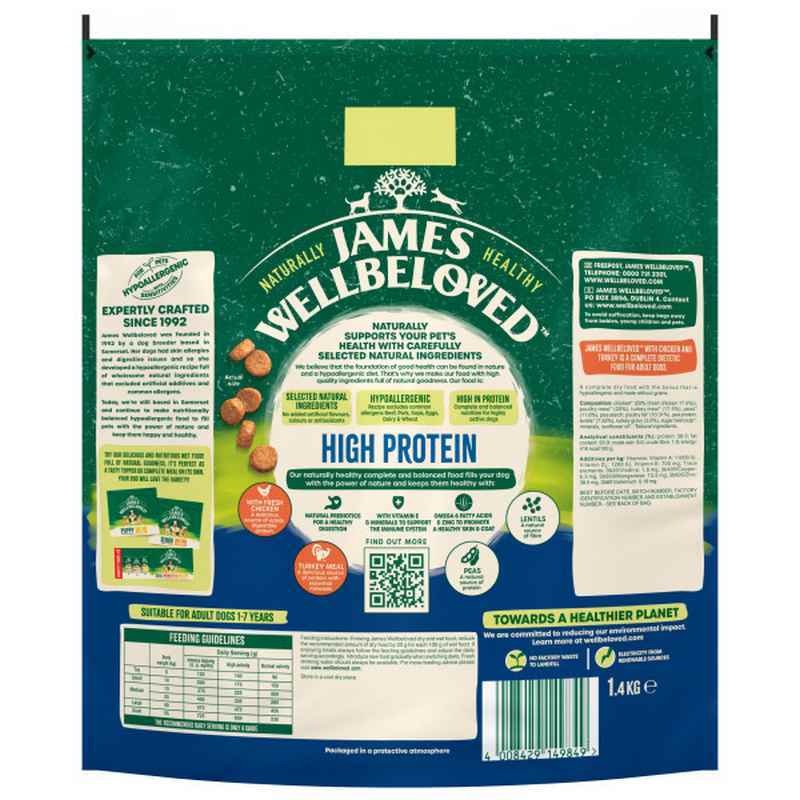 James Wellbeloved Adult High Protein Chicken & Turkey 1.4kg