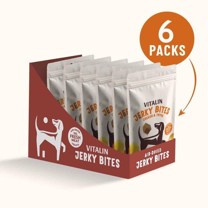 Vitalin Jerky Bites Chicken & Thyme Treats 70g x 6