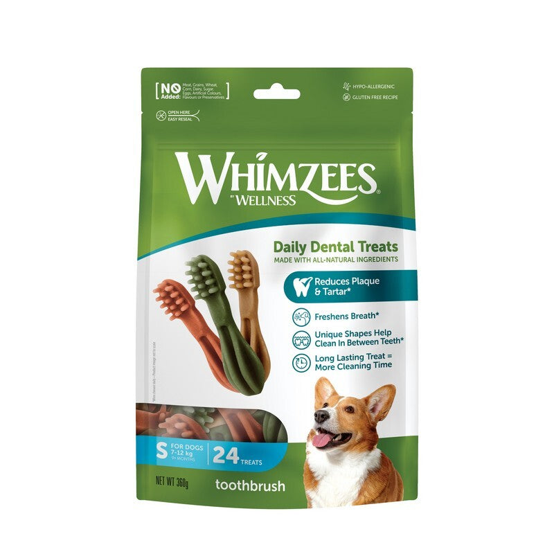 Whimzees Toothbrush Small 24/Bag x 6