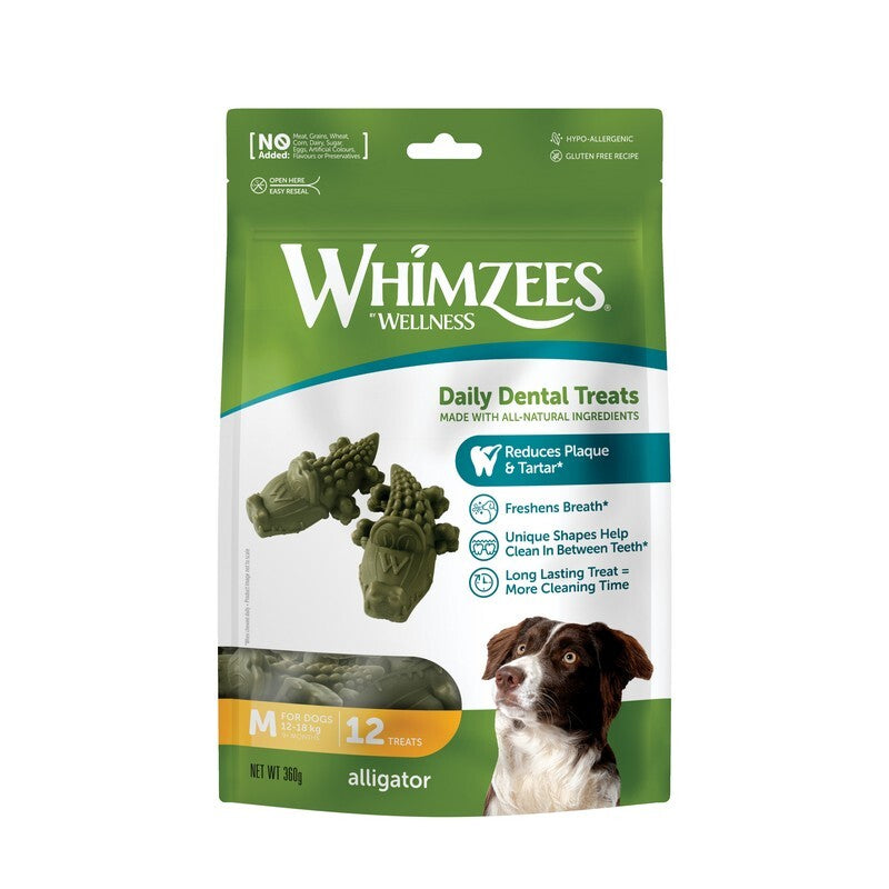 Whimzees Alligator Medium 12 Bag x 6
