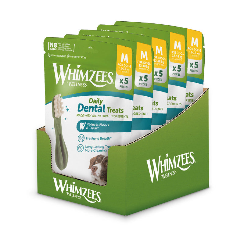 Whimzees Toothbrush Trial Pack Medium 5 pieces x 5