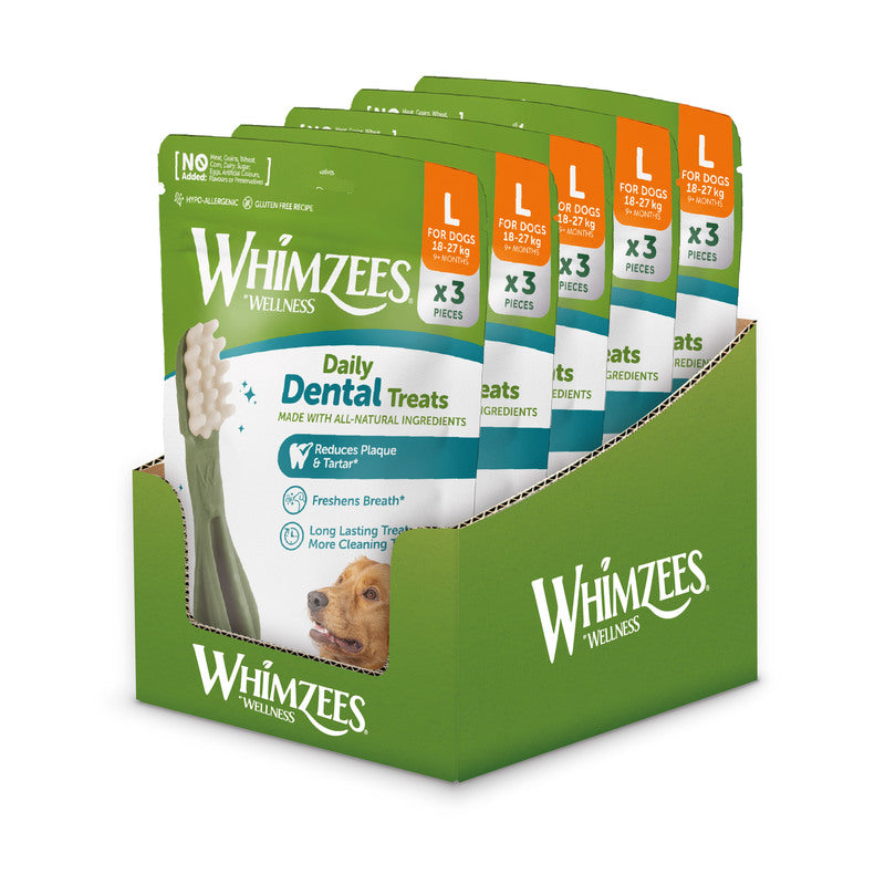 Whimzees Toothbrush Trial Pack Large 3 pieces x 5