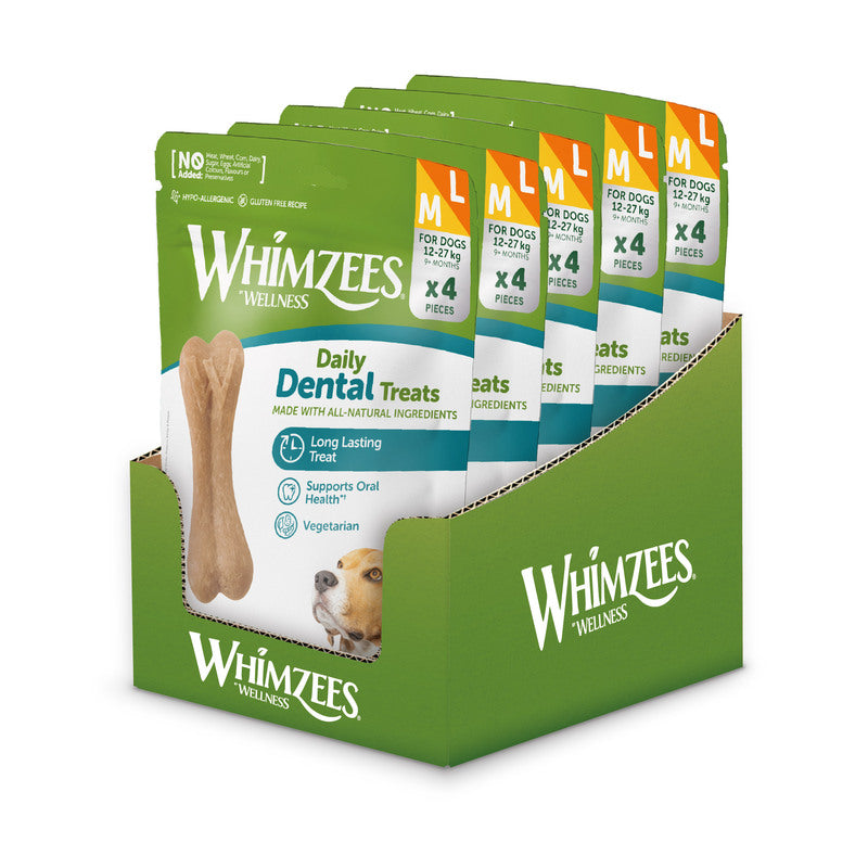 Whimzees Rice Bone Trial Pack Medium/Large 4 pieces x 5