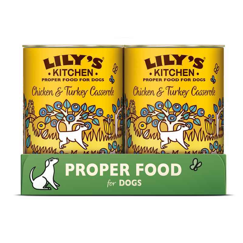 Lilys Kitchen Slow Chicken & Turkey Casserole Tins 400g x 6