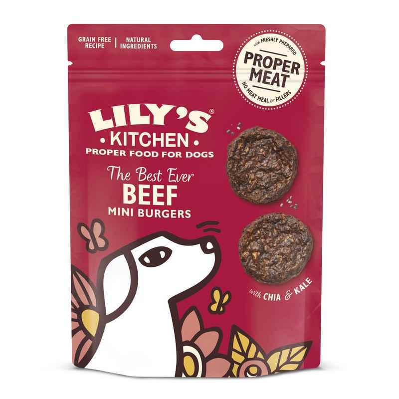 Lilys Kitchen The Best Ever Beef Mini Burgers Dog Treats 70g x 8
