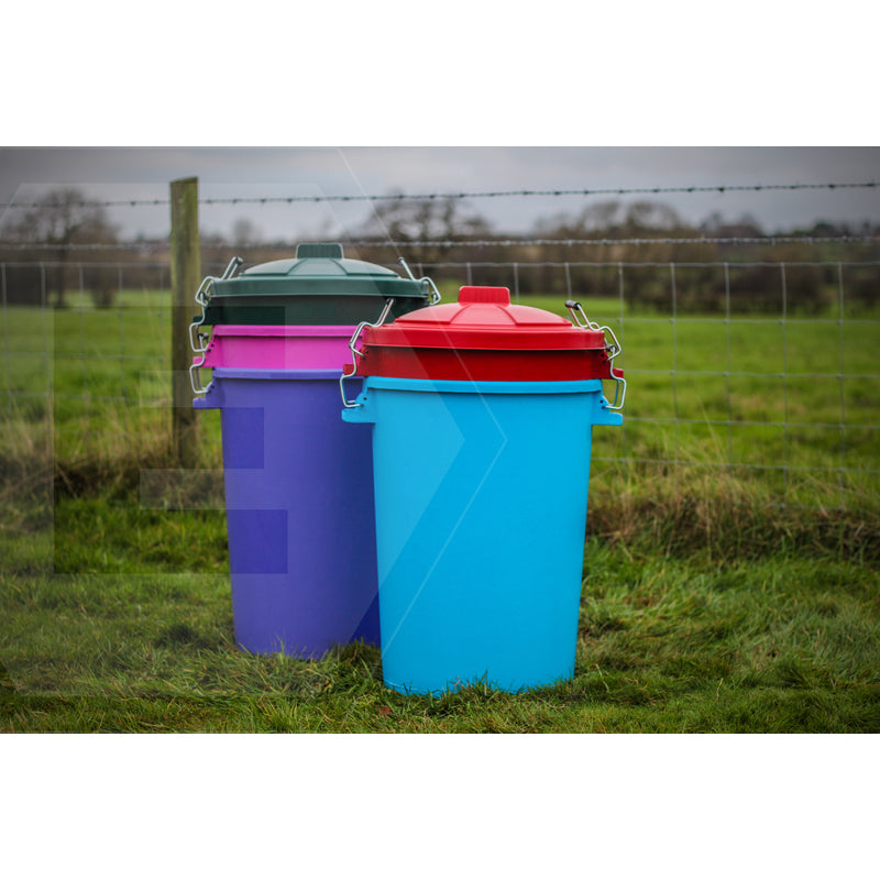 Heavy Duty Dustbin & Lid with Metal Clip 85 litre Purple