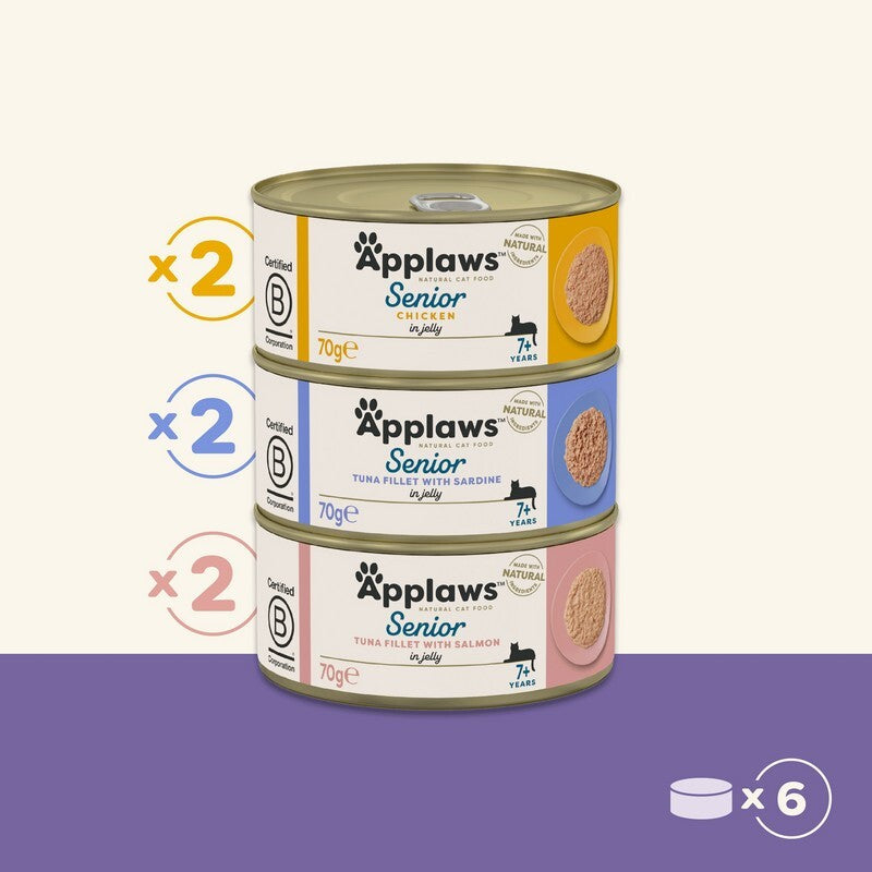 Applaws Cat Senior Selection Mixed Tins 70g x 6 x 4