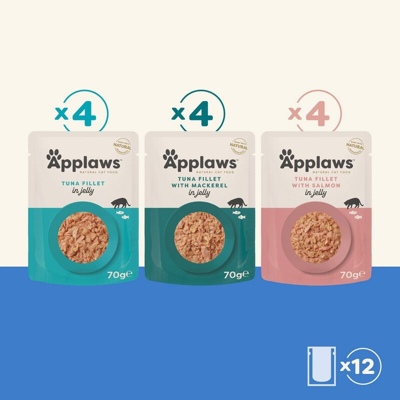 Applaws Cat Fish Selection in Jelly Pouches 70g x 12 x 4