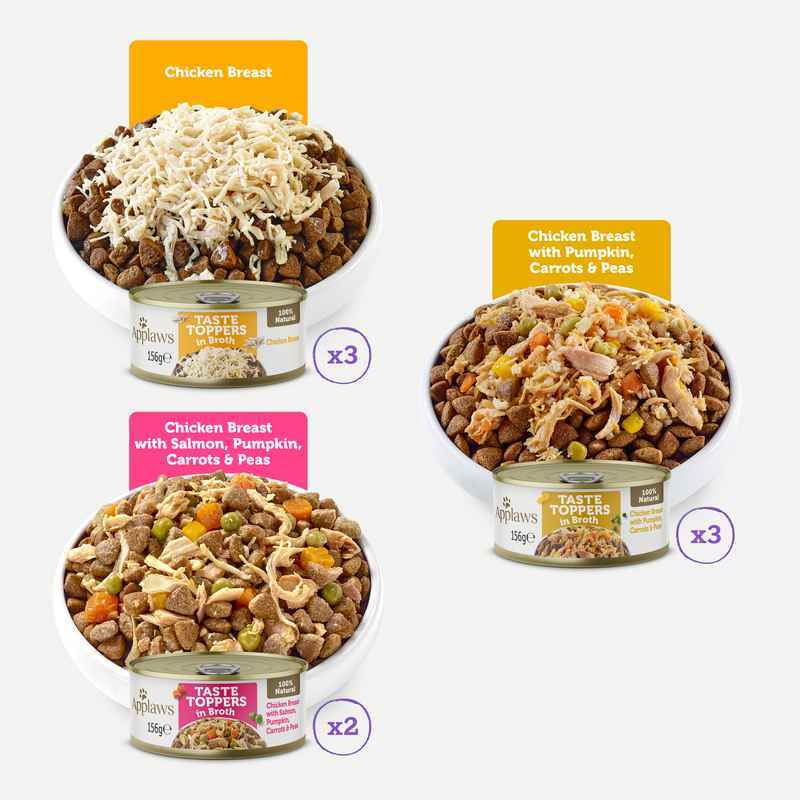 Applaws Taste Toppers Chicken in Broth Selection Tin 156g x 8 x 4