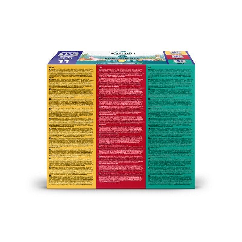 Naturo Adult Variety with Rice & Veg Trays 400g x 12 for 11