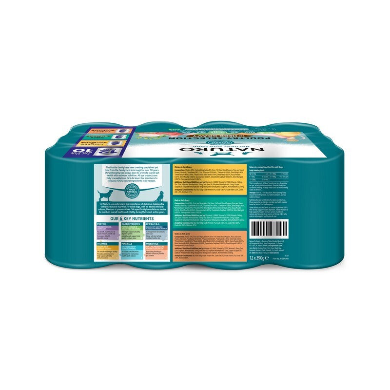 Naturo Adult Grain & Gluten Free Variety in Herb Gravy Tins 390g x 12 for 10
