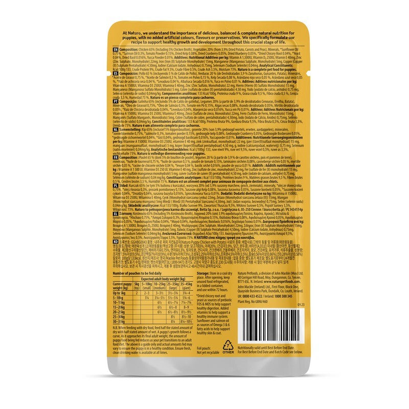 Naturo Puppy Grain Free Chicken with Potato & Veg 150g x 8