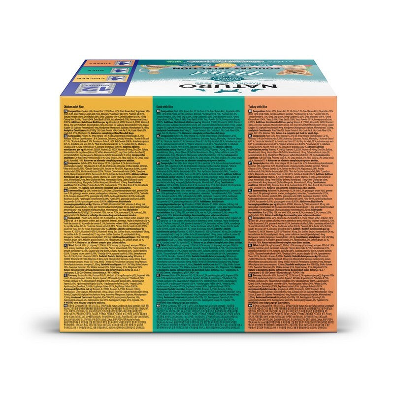 Naturo Adult Mini Variety with Rice & Veg Pouches 150g x 12 x 4