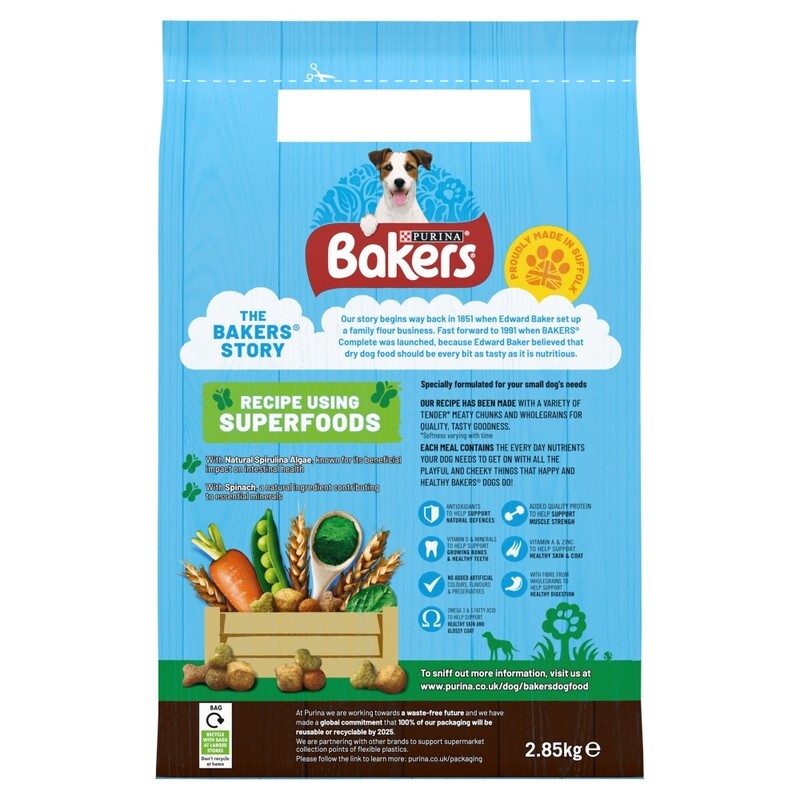 Bakers Complete Small Dog with Beef & Veg 2.85kg
