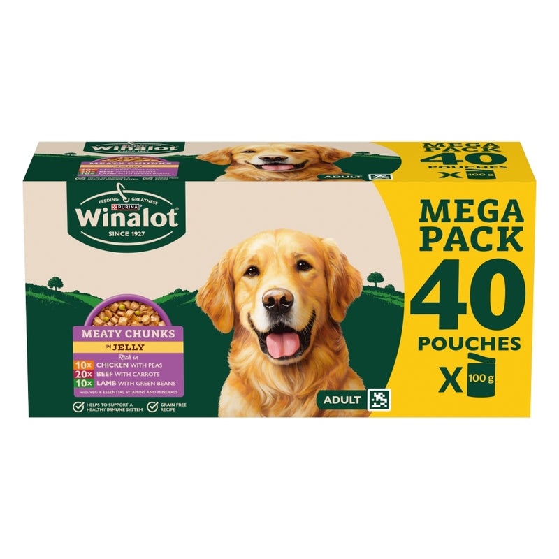 Winalot Adult Meaty Chunks in Jelly 100g x 40