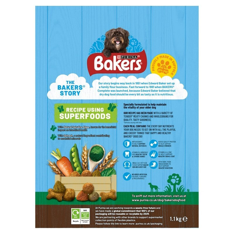 Bakers Complete Senior with Chicken & Veg 1.1kg x 5