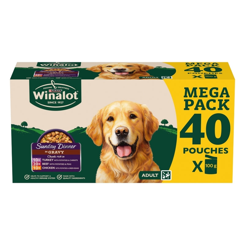 Winalot Adult Sunday Dinner in Gravy 100g x 40