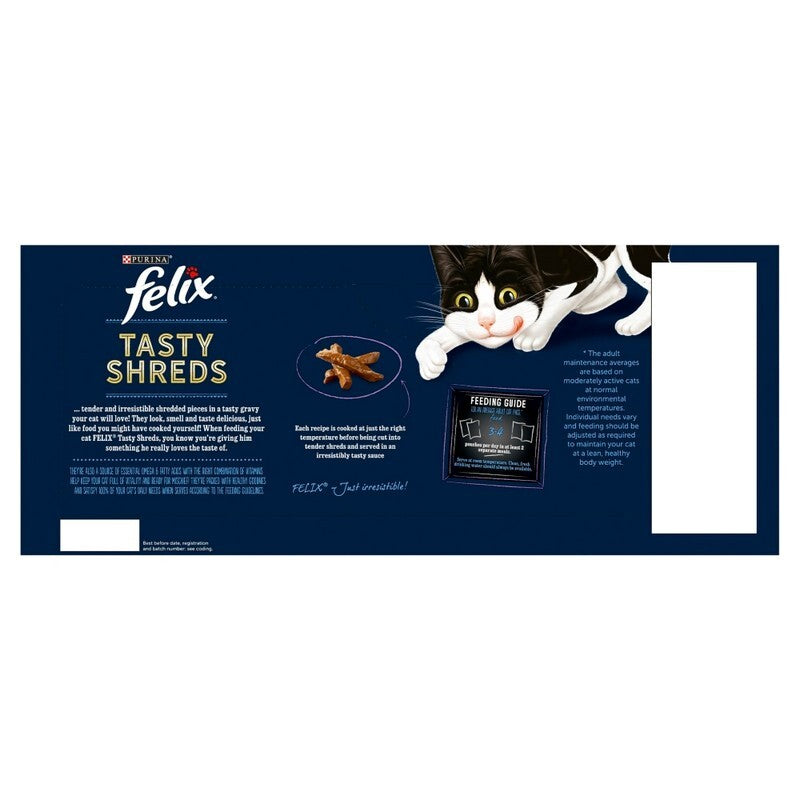 Felix Tasty Shreds Mixed Selection in Gravy Pouches 80g x 40