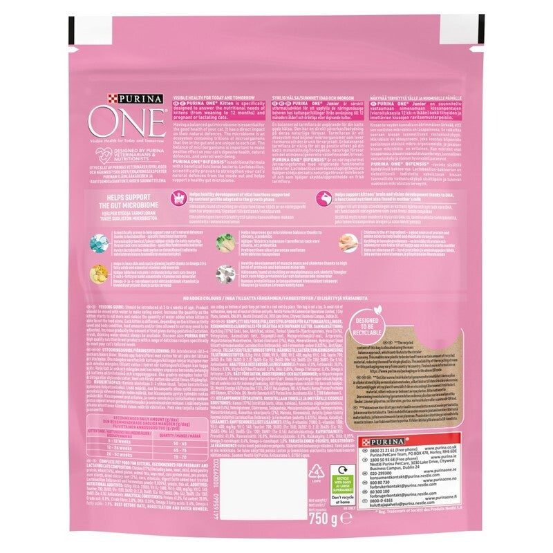 Purina One Kitten 1-12 Months Chicken & Wholegrain 750g x 4
