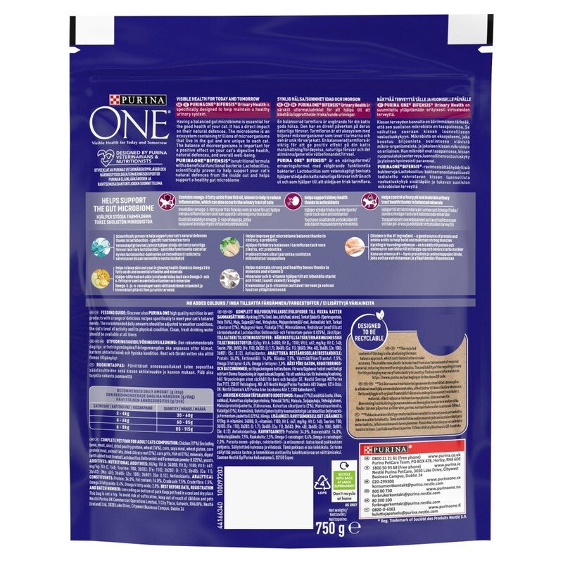 Purina One Adult Urinary Care Cat Chicken & Wheat 750g x 4