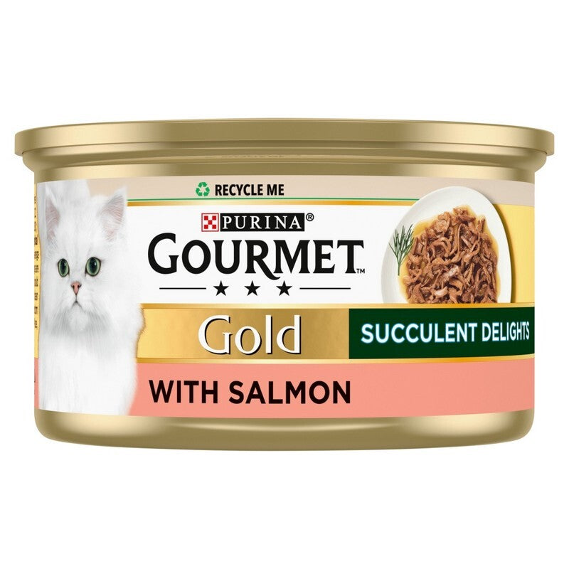 Gourmet Gold Succulent Delights with Salmon 85g x 12