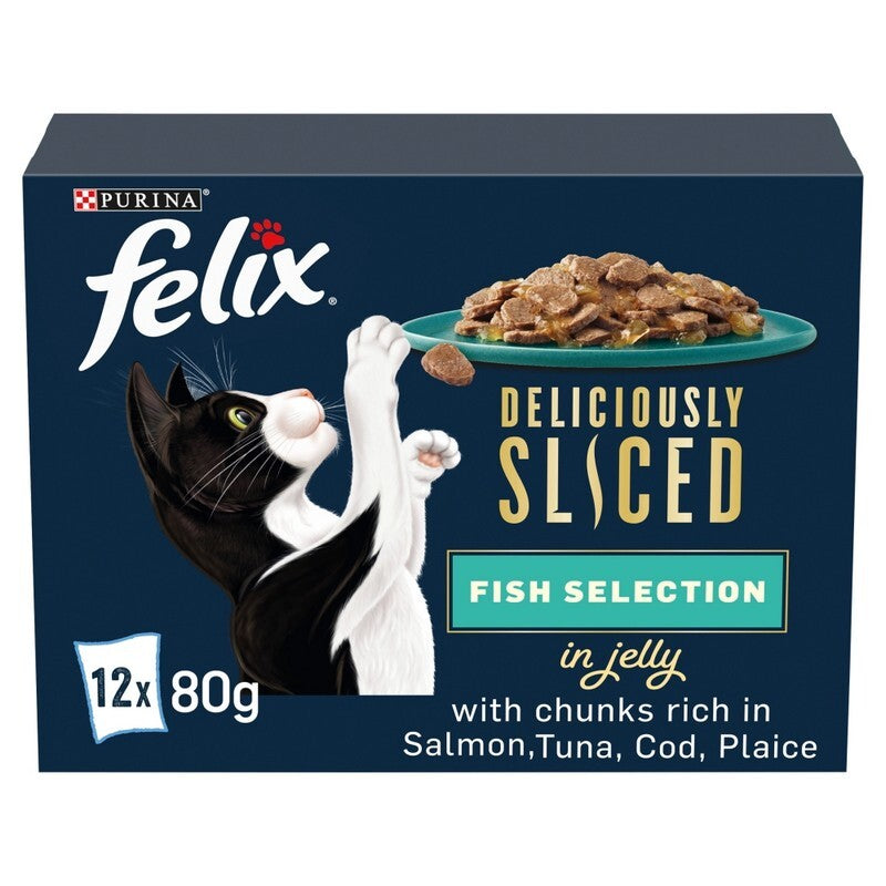 Felix Deliciously Sliced Ocean Fish Selection in Jelly 80g x 12 x 4
