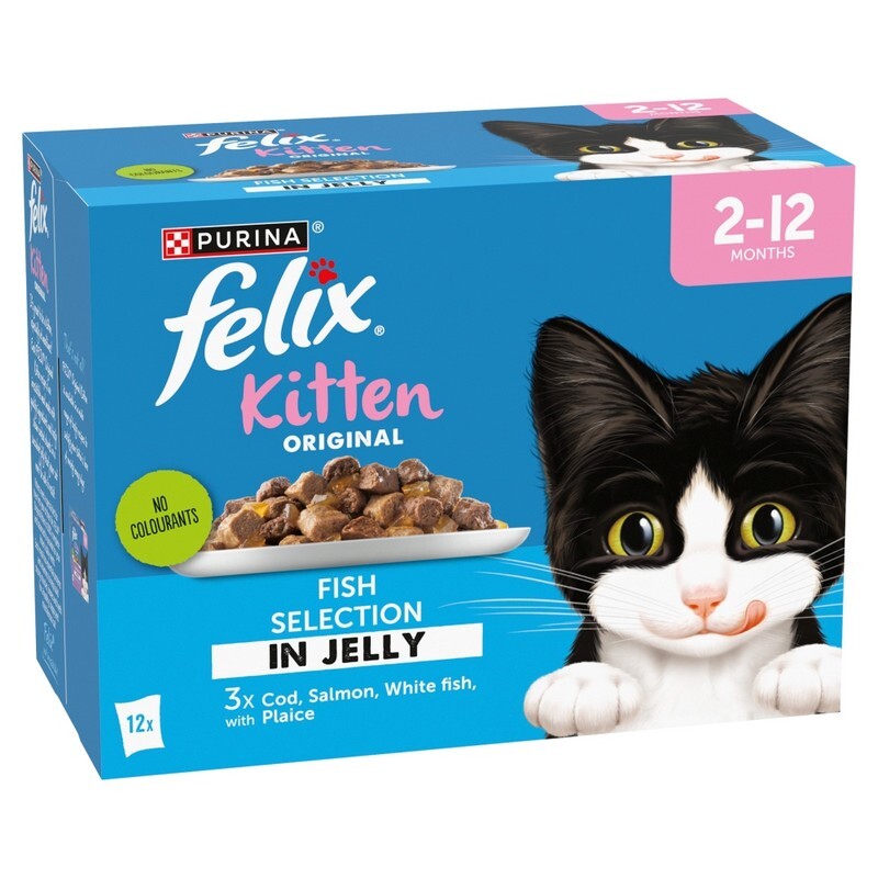 Felix Kitten Original Fish Selection in Jelly Pouches 85g x 12 x 4