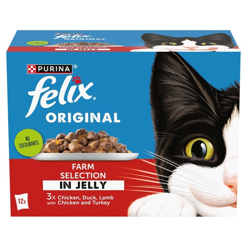 Felix Adult Original Farm Selection in Jelly Pouches 85g x 12 x 4