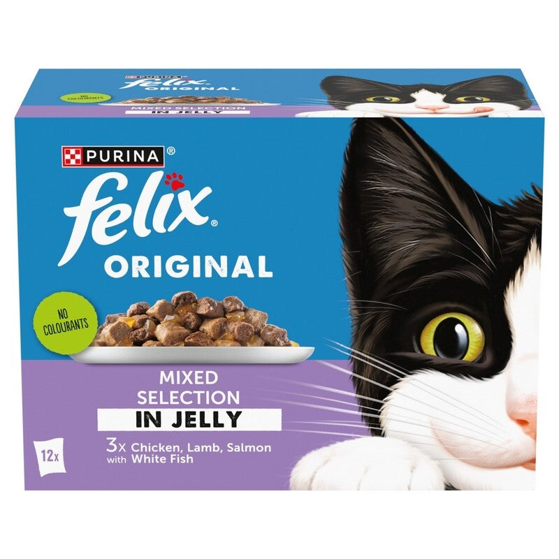 Felix Adult Original Mixed Selection in Jelly Pouches 85g x 12 x 4