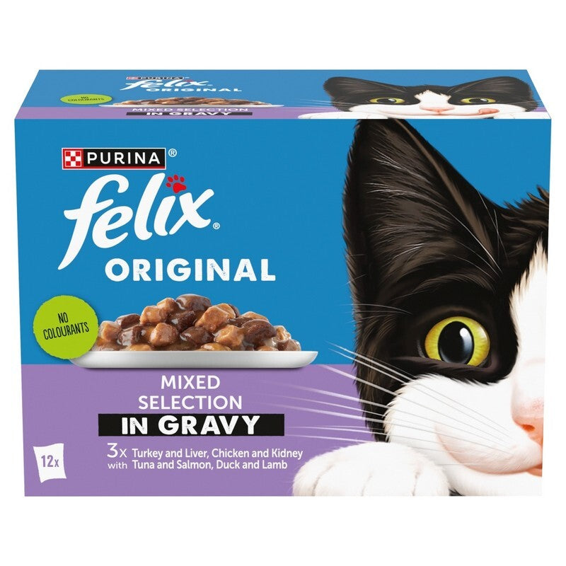 Felix Adult Original Mixed Selection in Gravy Pouches 85g x 12 x 4