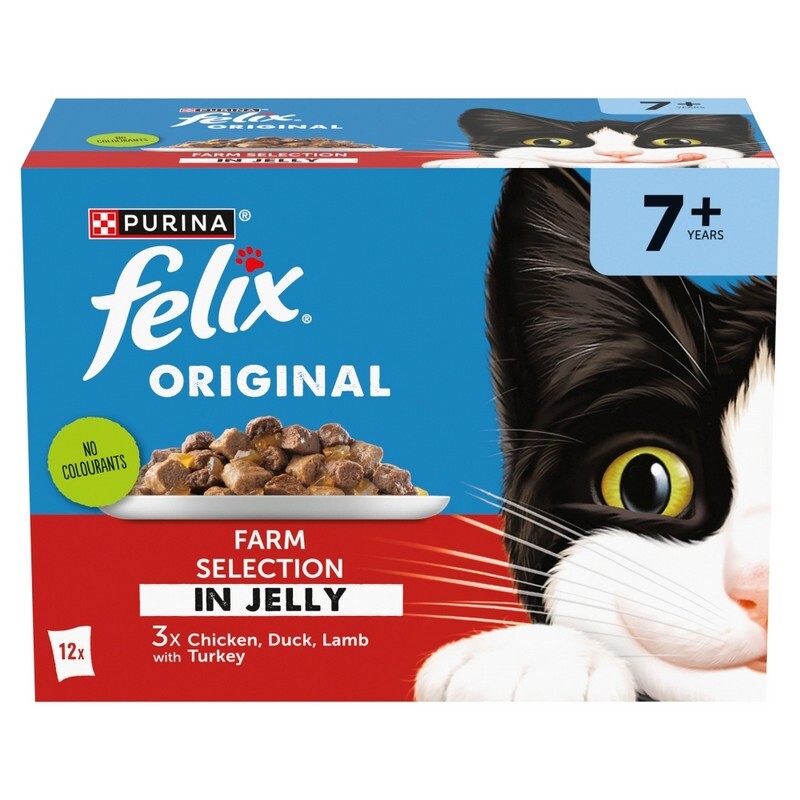 Felix Senior 7+ Original Farm Selection in Jelly Pouches 85g x 12 x 4