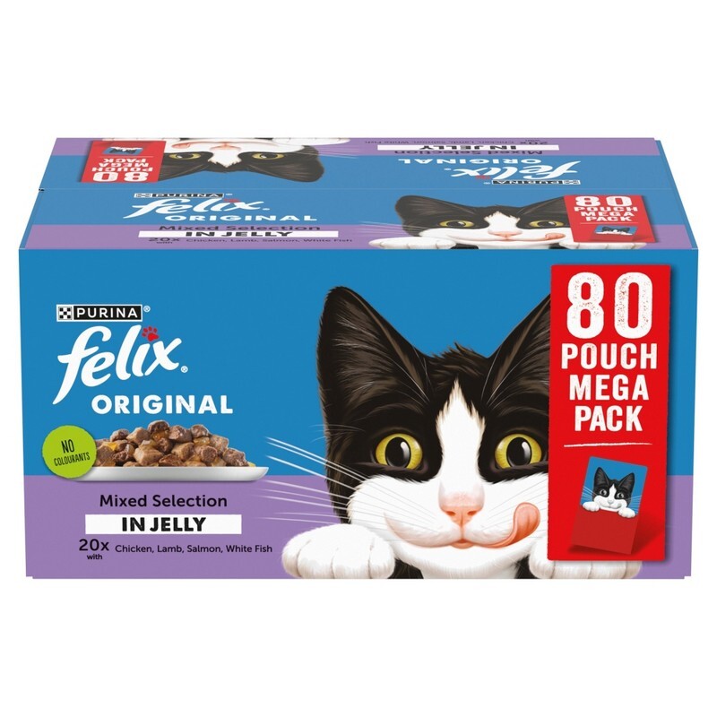Felix Adult Original Mixed Selection in Jelly Pouches 85g x 80