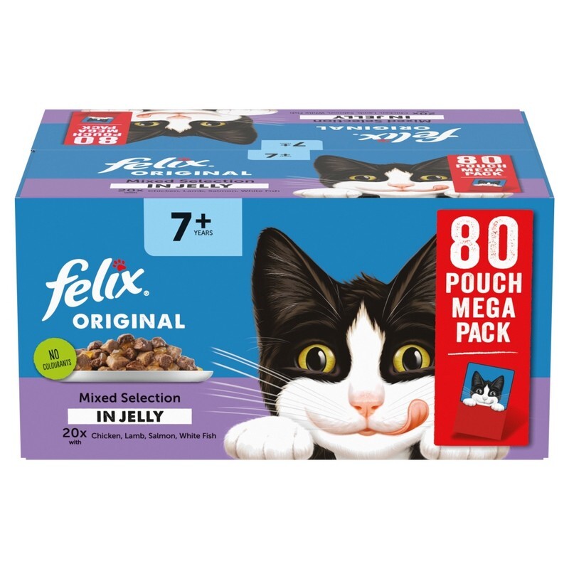 Felix Senior 7+ Original Mixed Selection in Jelly Pouches 85g x 80