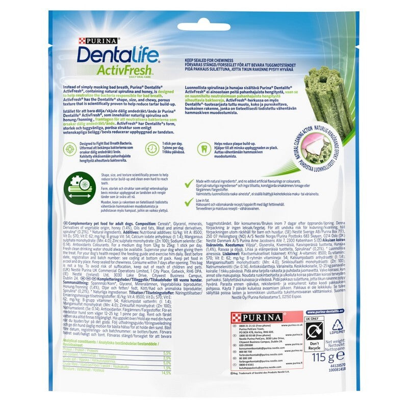 DentaLife ActivFresh Medium 115g (5 Sticks) x 6