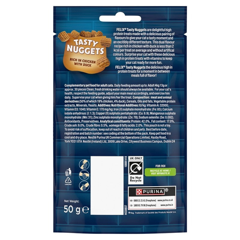 Felix Tasty Nuggets Chicken & Duck 50g x 8