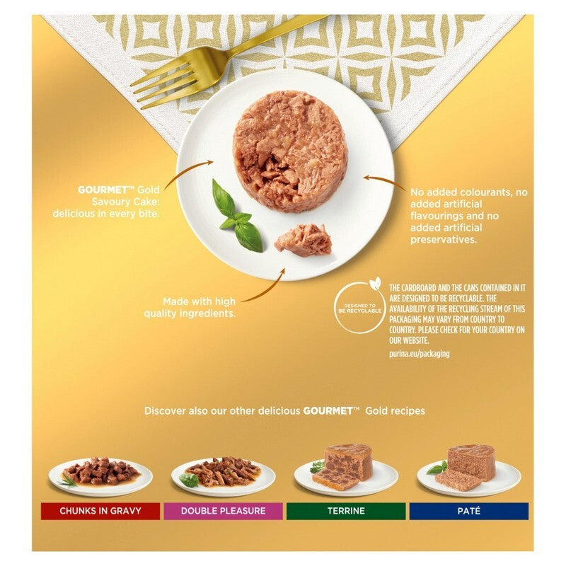 Gourmet Gold Savoury Cake Meat & Fish 85g x 8 x 6